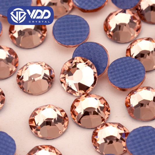 VDD 010 Lt.Peach  SS16-SS30 High Quality Hot-Fix Glass 2088 Rhinestones Crystal Flatback 8 Big 8 Small DIY Clothes Decoration