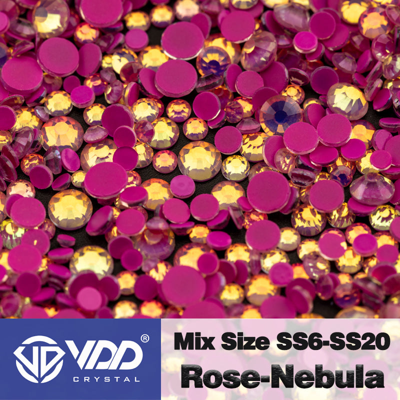 VDD 402 Rose-Nebula Mix Size SS6-SS20 Non-hotfix Rhinestones High Quality Glass Crystal Flatback Strass Stones KKmix-K158