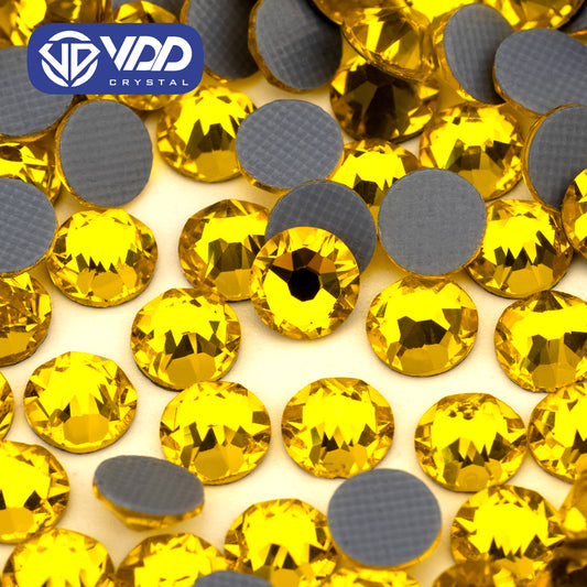 VDD 005 Citrine SS16-SS30 High Quality Hot-Fix Glass 2088 Rhinestones Crystal Flatback 8 Big 8 Small DIY Clothes Decoration