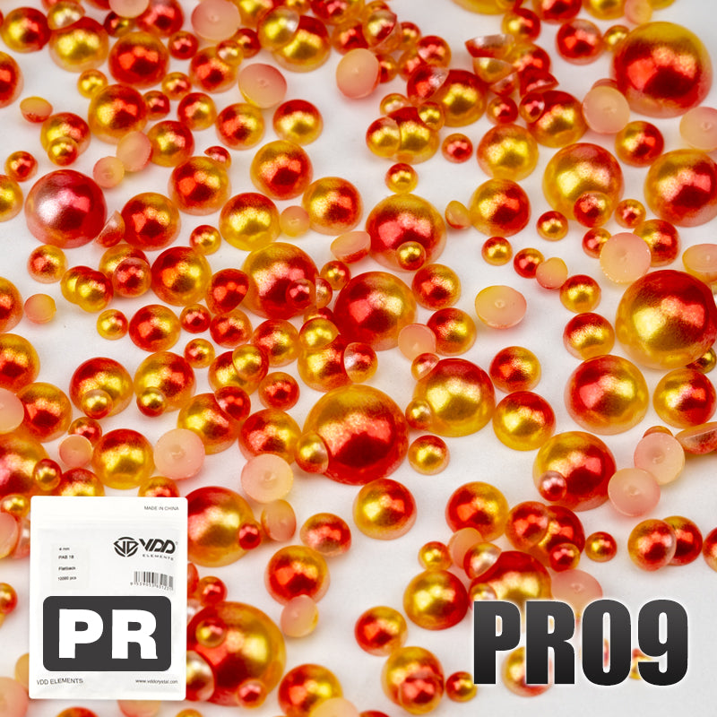 VDD PR09 3-10mm Mix Size ABS Half Round Pearls Flatback Beads Resin Rhinestones Flatback Stones ZHENZHU