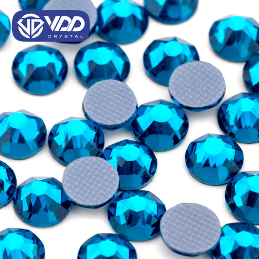 VDD 025 Indicolite SS16-SS30 High Quality Hot-Fix Glass 2088 Rhinestones Crystal Flatback 8 Big 8 Small DIY Clothes Decoration