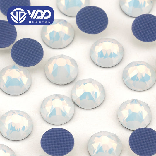 VDD 044 White Opal SS16-SS30 High Quality Hot-Fix Glass 2088 Rhinestones Crystal Flatback 8 Big 8 Small DIY Clothes Decoration