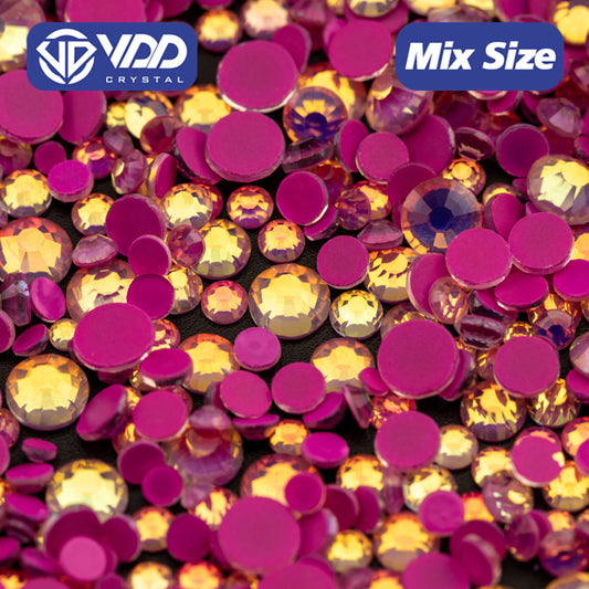 VDD 402 Rose-Nebula Wholesale New Neon Color Mix Size SS6-SS20 Glass Rhinestones Crystal High Quality Flatback Stones DIY Nail Art Decorations