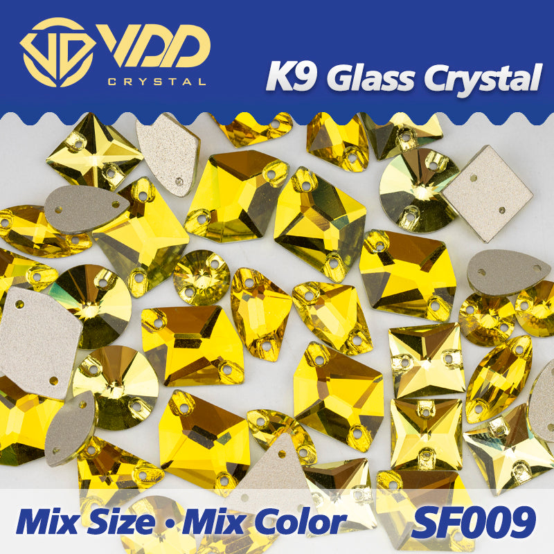 VDD SF009 20/50Pcs Mix Size AAAAA K9 Glass Sew On Rhinestones Sewing Crystal AB Flat Back Stones For Clothes Accessories Wedding Dress