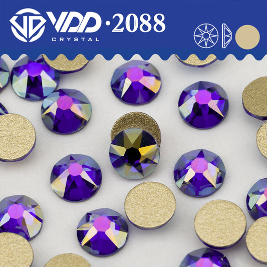 VDD 372 GAB-Sapphire 2088 Non-hotfix Rhinestones High Quality AAAAA 8 Big 8 Small Glass Crystal Flatback Strass Stones BD888-372