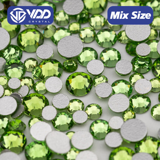 VDD 019 Peridot Mix Size SS6-SS20 High Quality Glass Rhinestones Crystal Flatback Glitter Stones Nail Art DIY Crafts Decorations