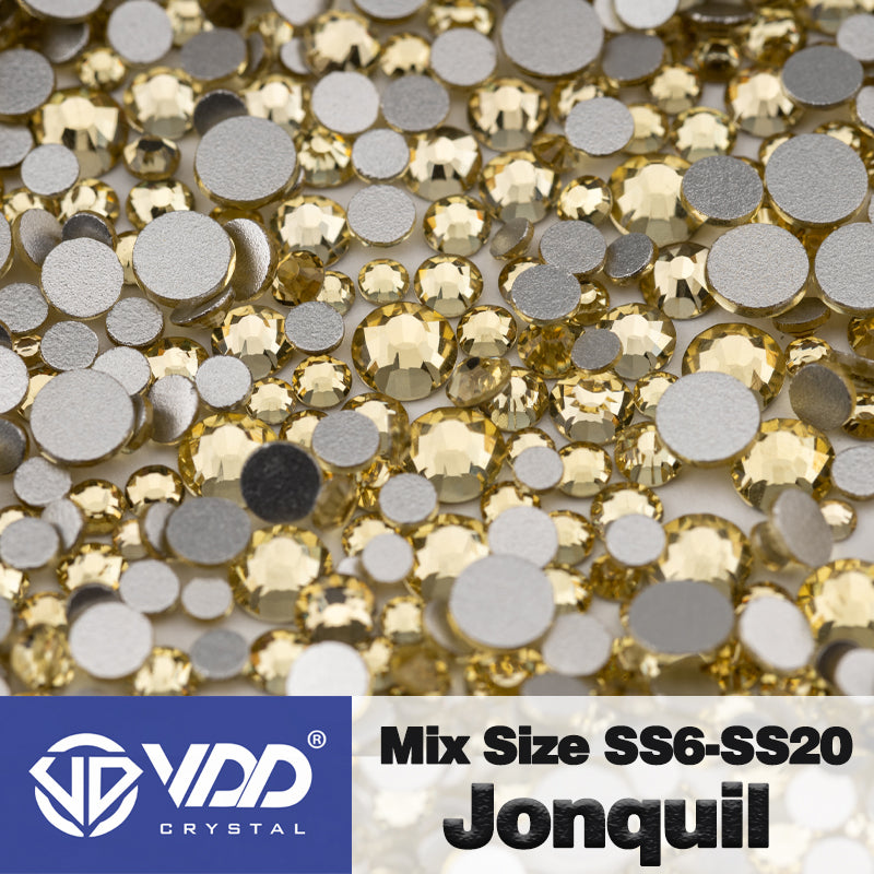 VDD 004 Jonquil Mix Size SS6-SS20 High Quality Glass Rhinestones Crystal Flatback Glitter Stones Nail Art DIY Crafts Decorations