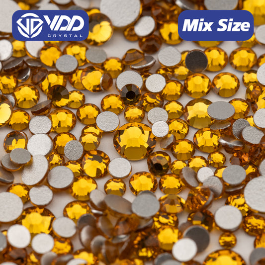 VDD 006 Topaz Mix Size SS6-SS20 High Quality Glass Rhinestones Crystal Flatback Glitter Stones Nail Art DIY Crafts Decorations