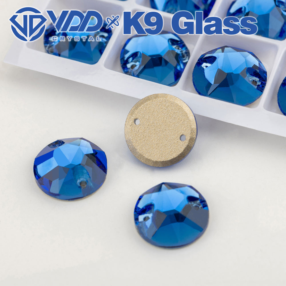 VDD S117 Royal Blue 8 Big 8 Small K9 Glass Sew On Rhinestones High Quality AAAAA Crystal Flatback Sewing Strass Stones DB-S117