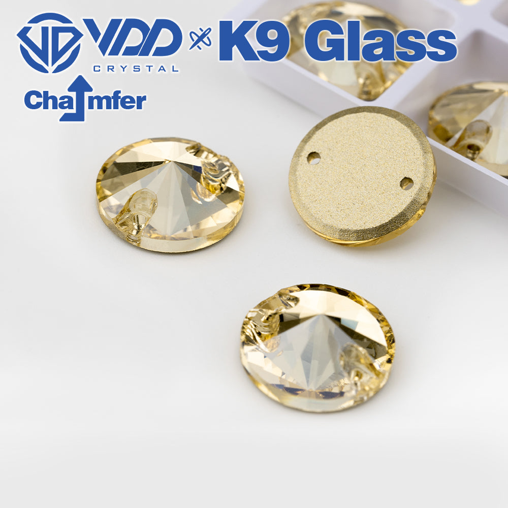 VDD Rivoli S257 Golden Shadow Top Quality K9 Glass Sew on Rhinestones Crystal Flatback Sewing Strass Stones for Garment Wedding Dress