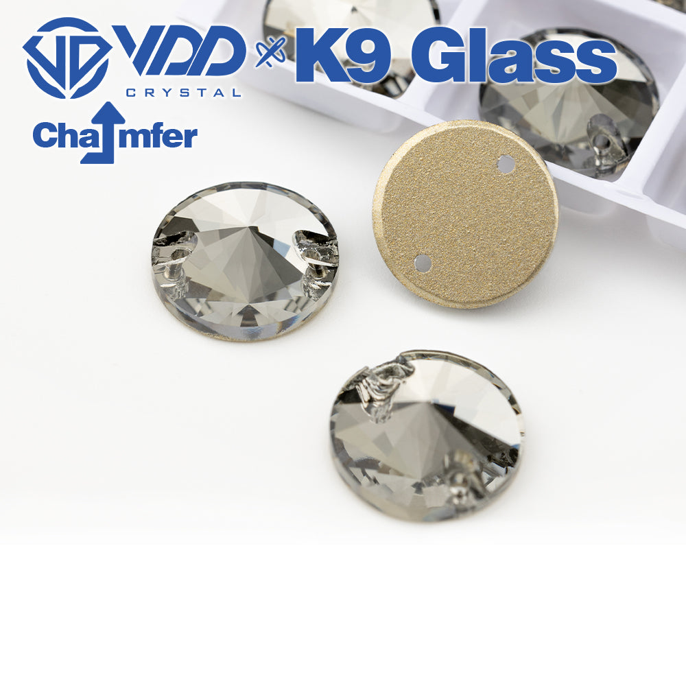 VDD Rivoli S103 Black Diamond Top Quality K9 Glass Sew on Rhinestones Crystal Flatback Sewing Strass Stones for Garment Wedding Dress