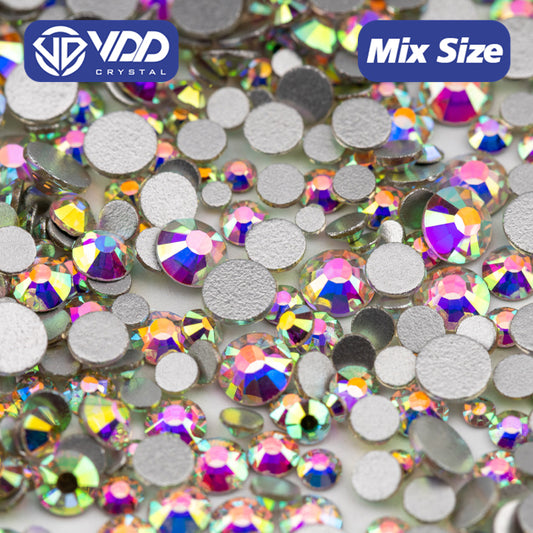 VDD 055 Crystal AB Mix Size SS6-SS20 High Quality Glass Rhinestones Crystal Flatback Glitter Stones Nail Art DIY Crafts Decorations