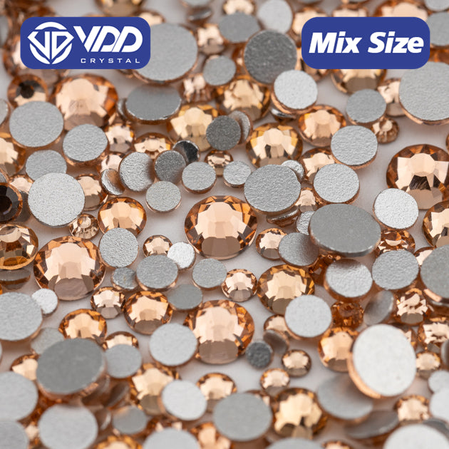 VDD 010 Lt.Peach Mix Size SS6-SS20 High Quality Glass Rhinestones Crystal Flatback Glitter Stones Nail Art DIY Crafts Decorations