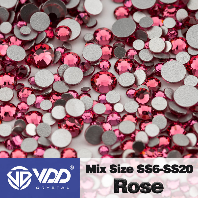 VDD 041 Rose Mix Size SS6-SS20 High Quality Glass Rhinestones Crystal Flatback Glitter Stones Nail Art DIY Crafts Decorations