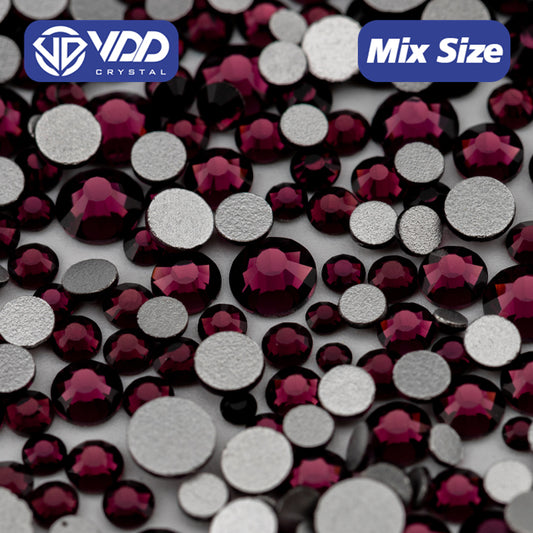 VDD 033 Amethyst Mix Size SS6-SS20 High Quality Glass Rhinestones Crystal Flatback Glitter Stones Nail Art DIY Crafts Decorations