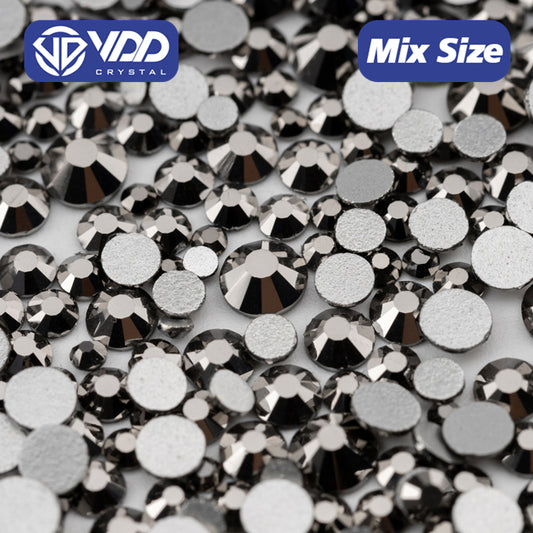 VDD 065 Hematite Mix Size SS6-SS20 High Quality Glass Rhinestones Crystal Flatback Glitter Stones Nail Art DIY Crafts Decorations