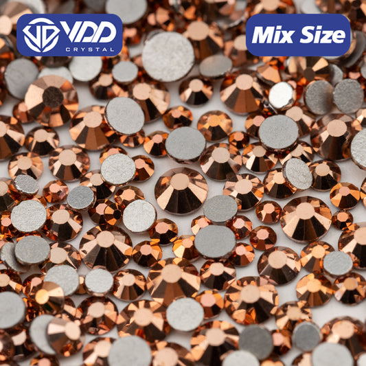 VDD 069 Rose Gold  Mix Size SS6-SS20 High Quality Glass Rhinestones Crystal Flatback Glitter Stones Nail Art DIY Crafts Decorations