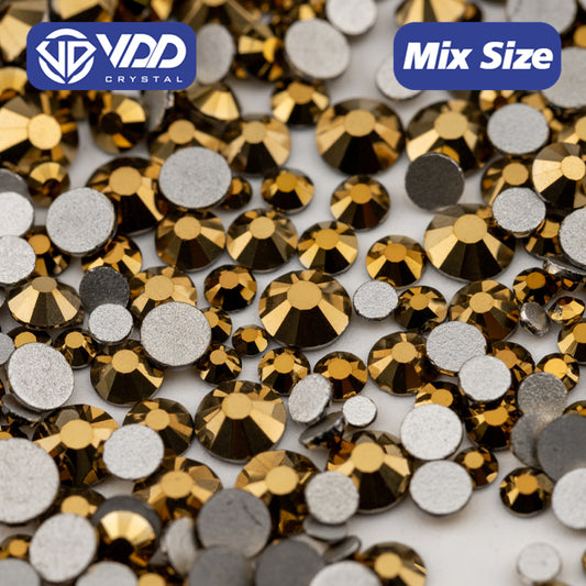VDD 067 Aurum Mix Size SS6-SS20 High Quality Glass Rhinestones Crystal Flatback Glitter Stones Nail Art DIY Crafts Decorations