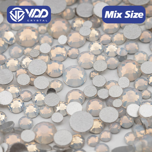 VDD 044 White Opal Mix Size SS6-SS20 High Quality Glass Rhinestones Crystal Flatback Glitter Stones Nail Art DIY Crafts Decorations