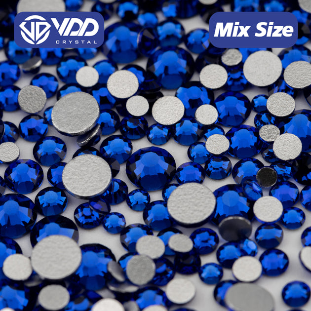 VDD 030 Sapphire Mix Size SS6-SS20 High Quality Glass Rhinestones Crystal Flatback Glitter Stones Nail Art DIY Crafts Decorations