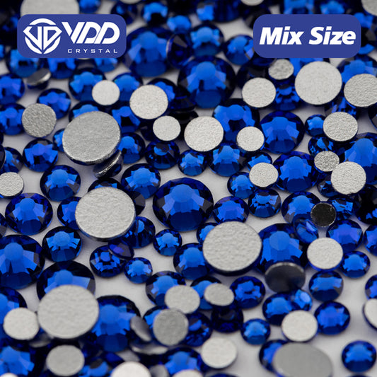 VDD 030 Sapphire Mix Size SS6-SS20 High Quality Glass Rhinestones Crystal Flatback Glitter Stones Nail Art DIY Crafts Decorations