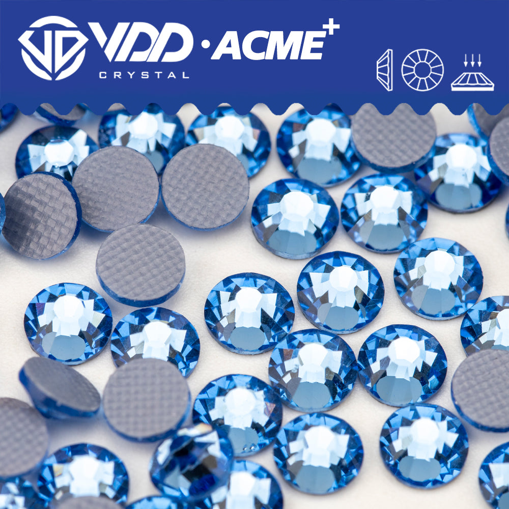 VDD 028 Lt.Sapphire ACME+ Hot-Fix Rhinestones High Quality AAAAA Glass Crystal Flatback Strass Stones ACME-028