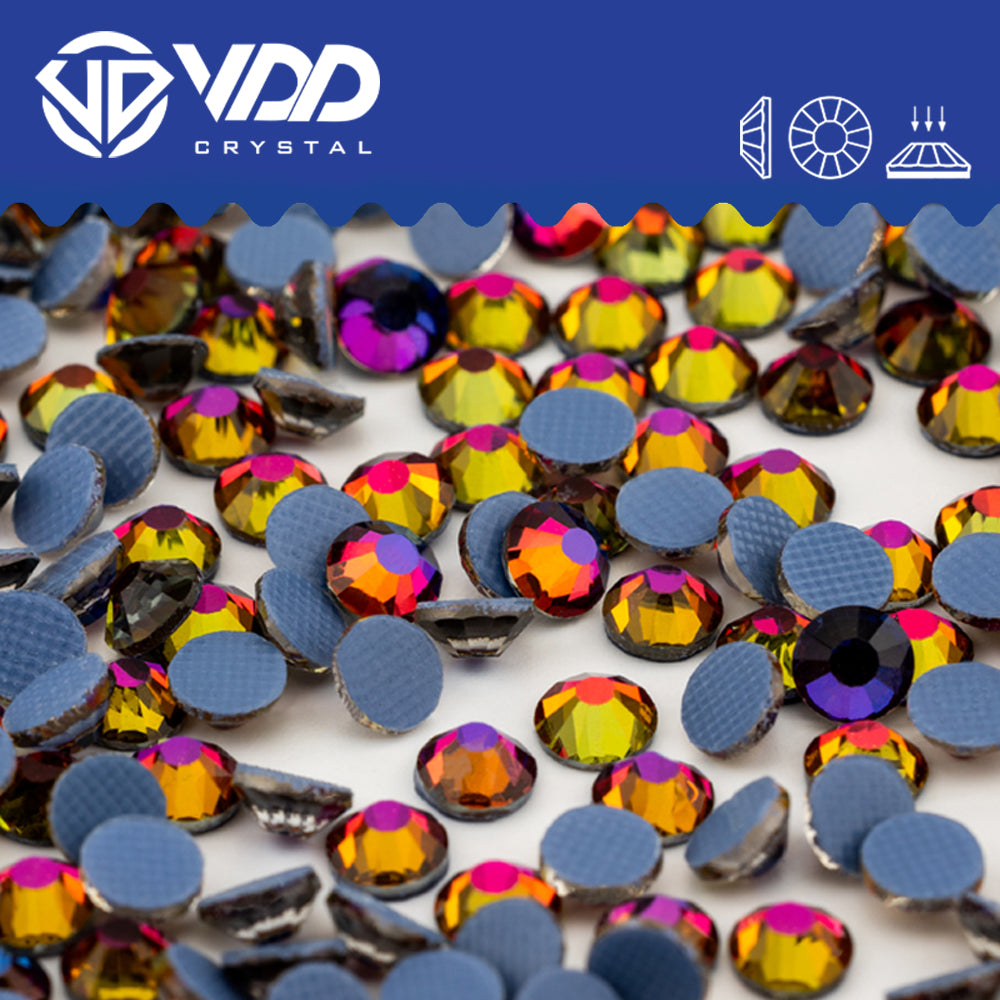 VDD 063 Blue Flare Hot-Fix Rhinestones High Quality Glass Crystal Flatback Strass Stones Hotfix-063