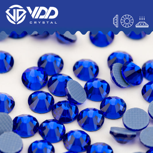 VDD 030 Sapphire Hot-Fix Rhinestones High Quality Glass Crystal Flatback Strass Stones Hotfix-030