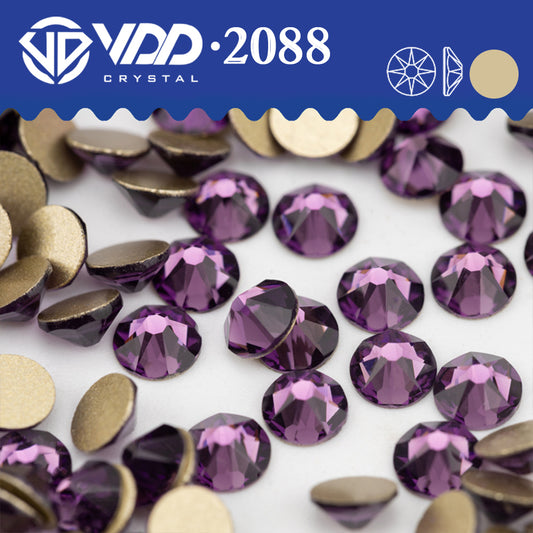 VDD 035 Tanzanite 2088 Non-hotfix Rhinestones High Quality AAAAA 8 Big 8 Small Glass Crystal Flatback Strass Stones BD888-035