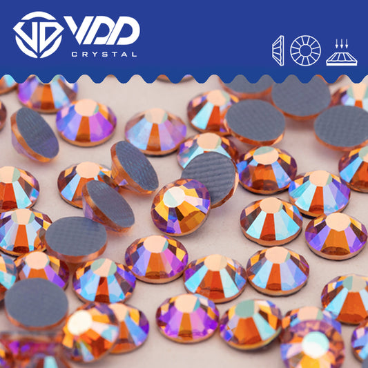 VDD 094 Lt.Peach AB Hot-Fix Rhinestones High Quality Glass Crystal Flatback Strass Stones Hotfix-094