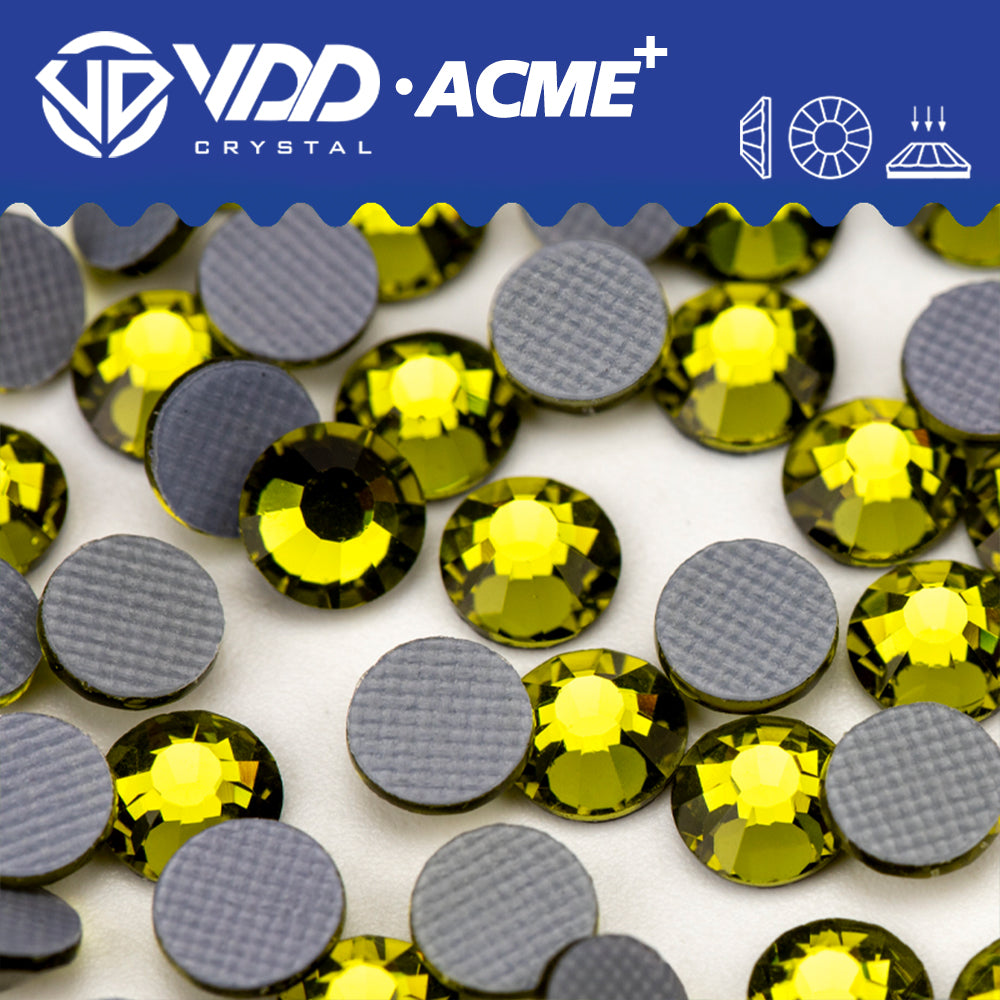 VDD 021 Olivine ACME+ Hot-Fix Rhinestones High Quality AAAAA Glass Crystal Flatback Strass Stones ACME-021