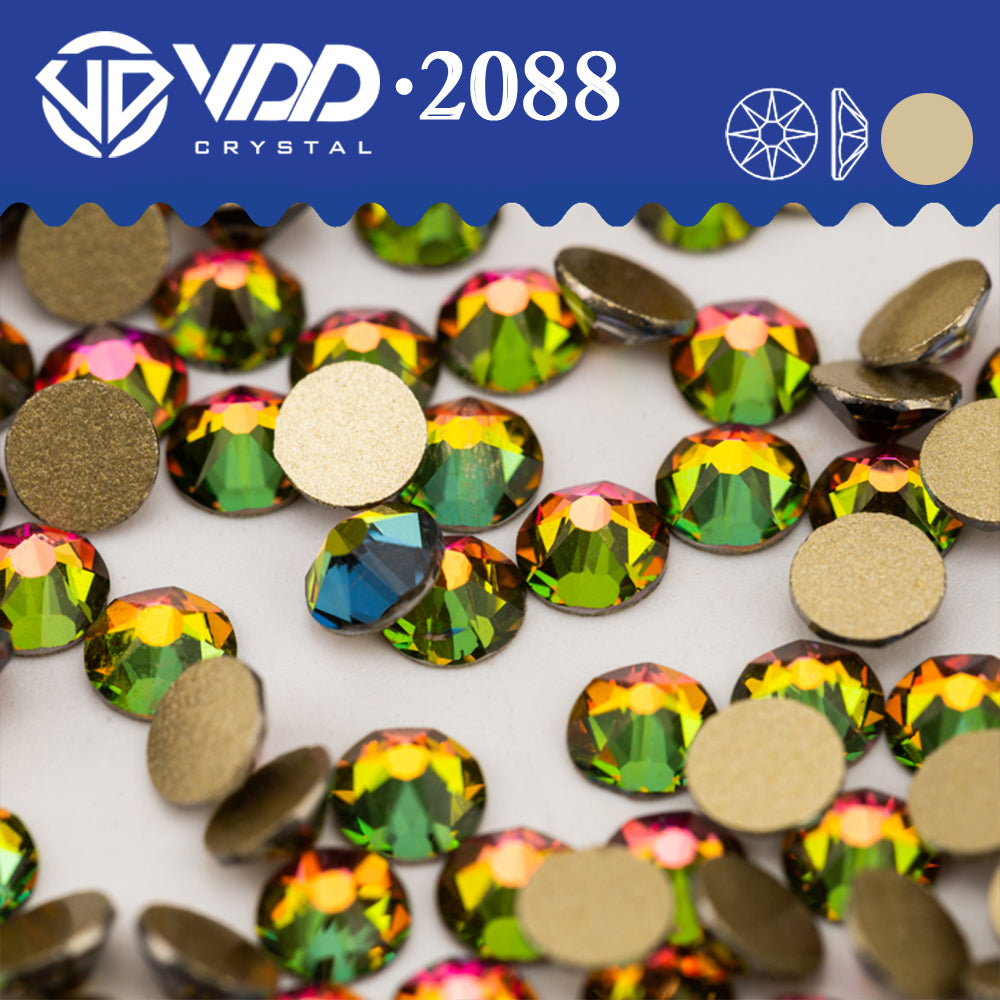 VDD 039 Vitrail Medium  2088 Non-hotfix Rhinestones High Quality AAAAA 8 Big 8 Small Glass Crystal Flatback Strass Stones BD888-039