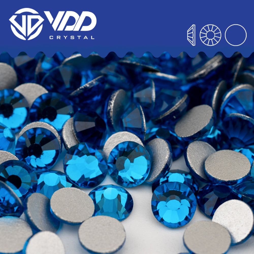 VDD 029 Capri Blue Non-hotfix Rhinestones High Quality Glass Crystal Flatback Strass Stones YZ-029