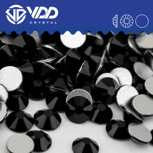 VDD 002 Jet  Non-hotfix Rhinestones High Quality Glass Crystal Flatback Strass Stones YZ-002