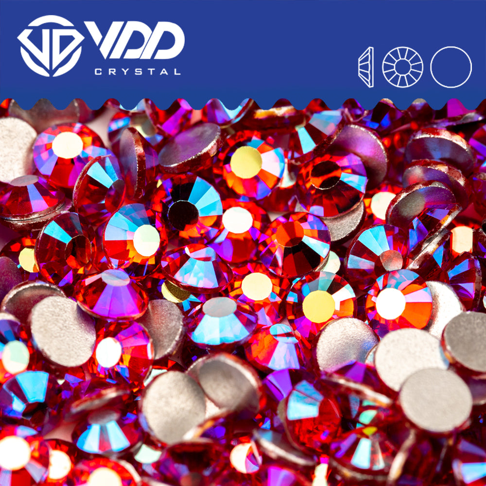 VDD  072 Siam AB Non-hotfix Rhinestones High Quality Glass Crystal Flatback Strass Stones YZ-072