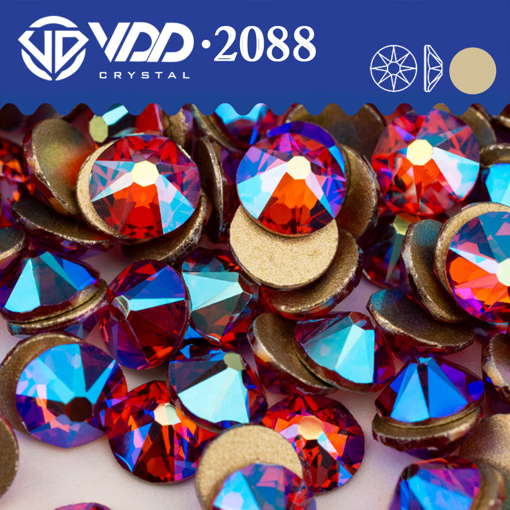 VDD 099 Rose AB 2088 Non-hotfix Rhinestones High Quality AAAAA 8 Big 8 Small Glass Crystal Flatback Strass Stones BD888-099
