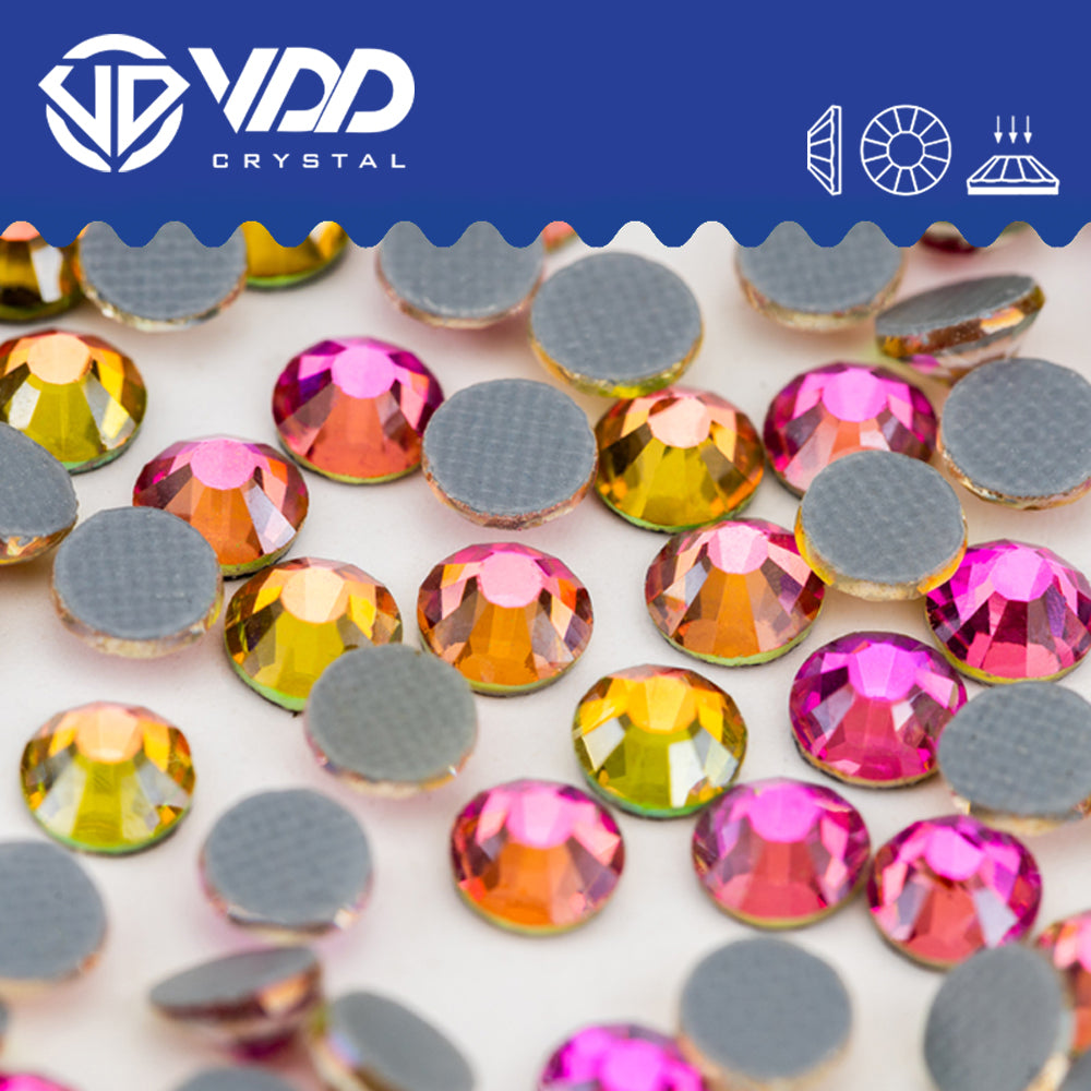 VDD 038 Rose Flare Hot-Fix Rhinestones High Quality Glass Crystal Flatback Strass Stones Hotfix-038