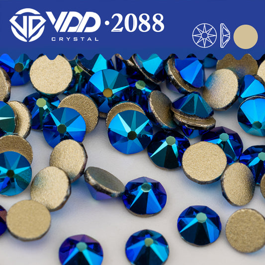 VDD 073	Jet AB 2088 Non-hotfix Rhinestones High Quality AAAAA 8 Big 8 Small Glass Crystal Flatback Strass Stones BD888-073