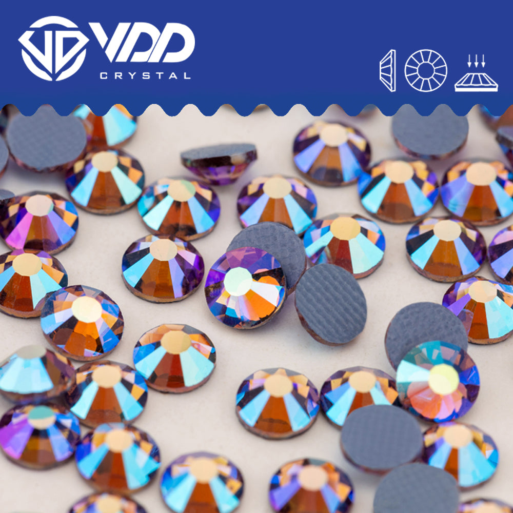 VDD 097 Lt. Amethyst AB Hot-Fix Rhinestones High Quality Glass Crystal Flatback Strass Stones Hotfix-097
