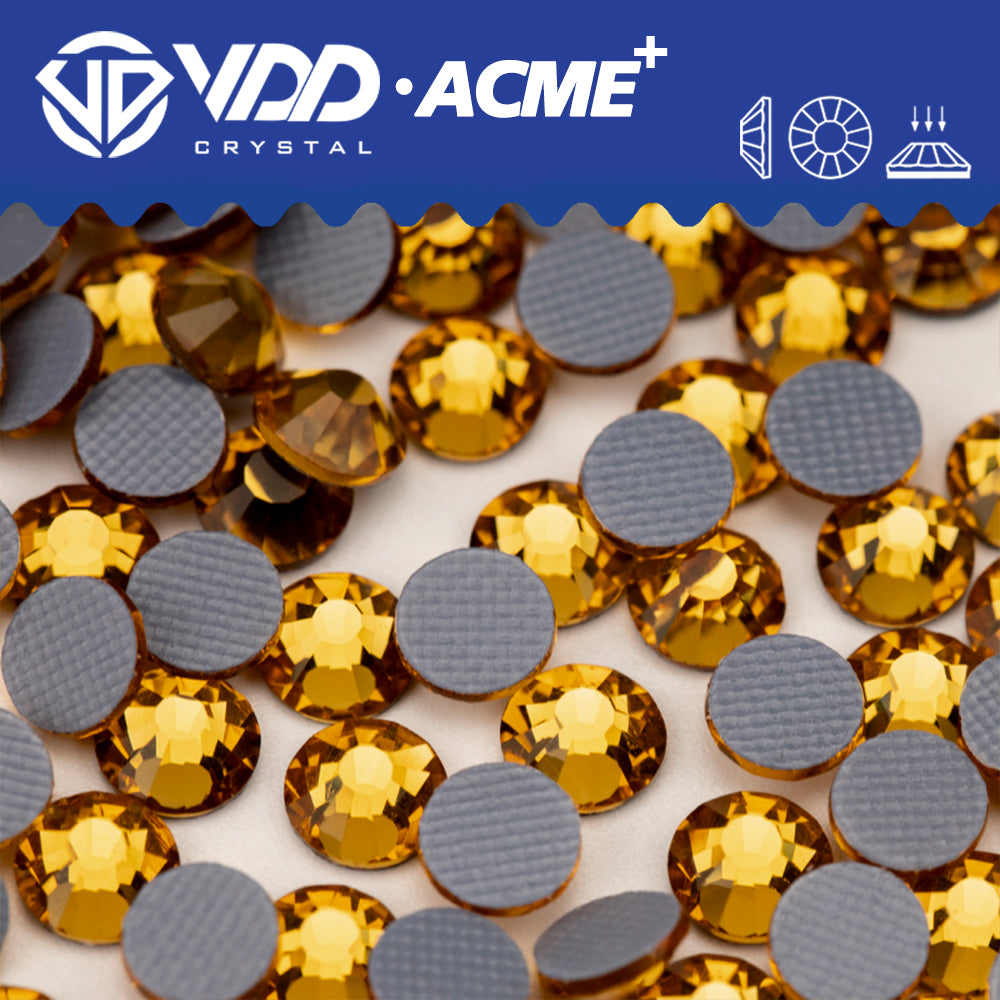 VDD 006 Topaz ACME+ Hot-Fix Rhinestones High Quality AAAAA Glass Crystal Flatback Strass Stones ACME-006
