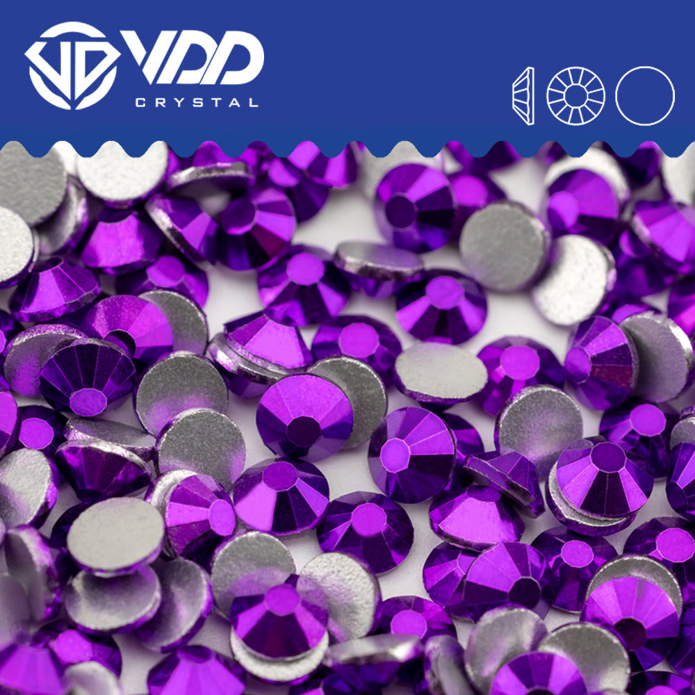 VDD 182 Metallic Grape  Non-hotfix Rhinestones High Quality Glass Crystal Flatback Strass Stones YZ-182