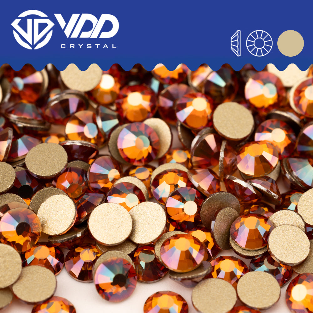 VDD 126 Sun Star Gold-Back Rhinestones High Quality Glass Crystal Flatback Strass Stones JD999-126