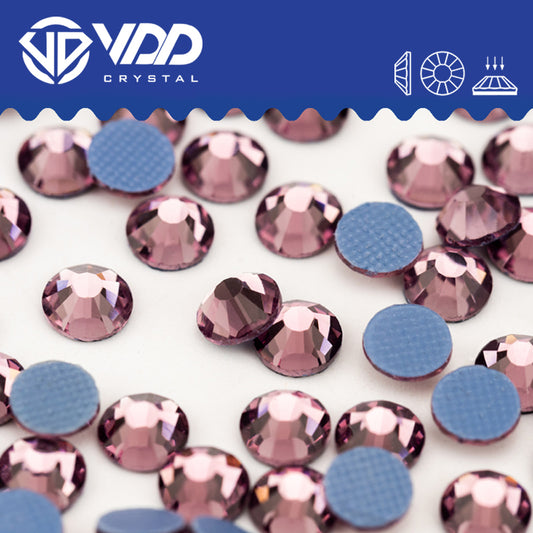 VDD 032 Lt.Amethyst Hot-Fix Rhinestones High Quality Glass Crystal Flatback Strass Stones Hotfix-032
