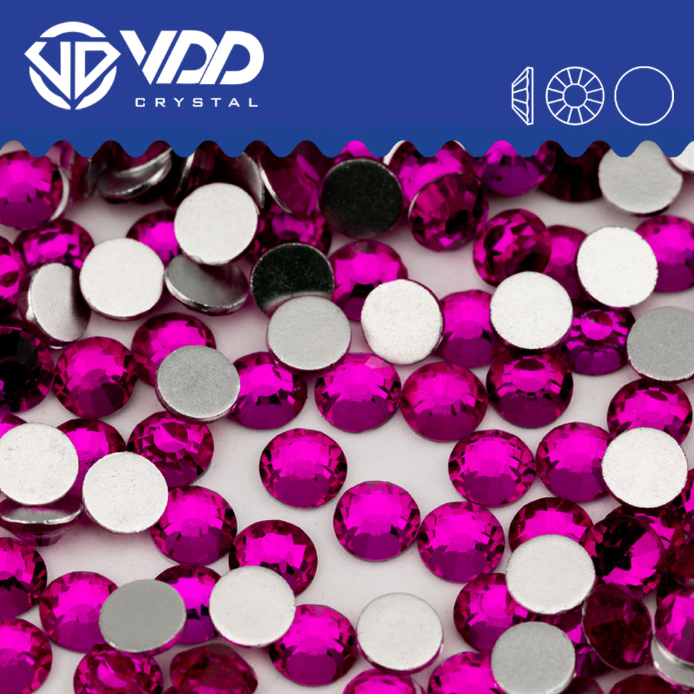 VDD 128 Berry Rose Non-hotfix Rhinestones High Quality Glass Crystal Flatback Strass Stones YZ-128