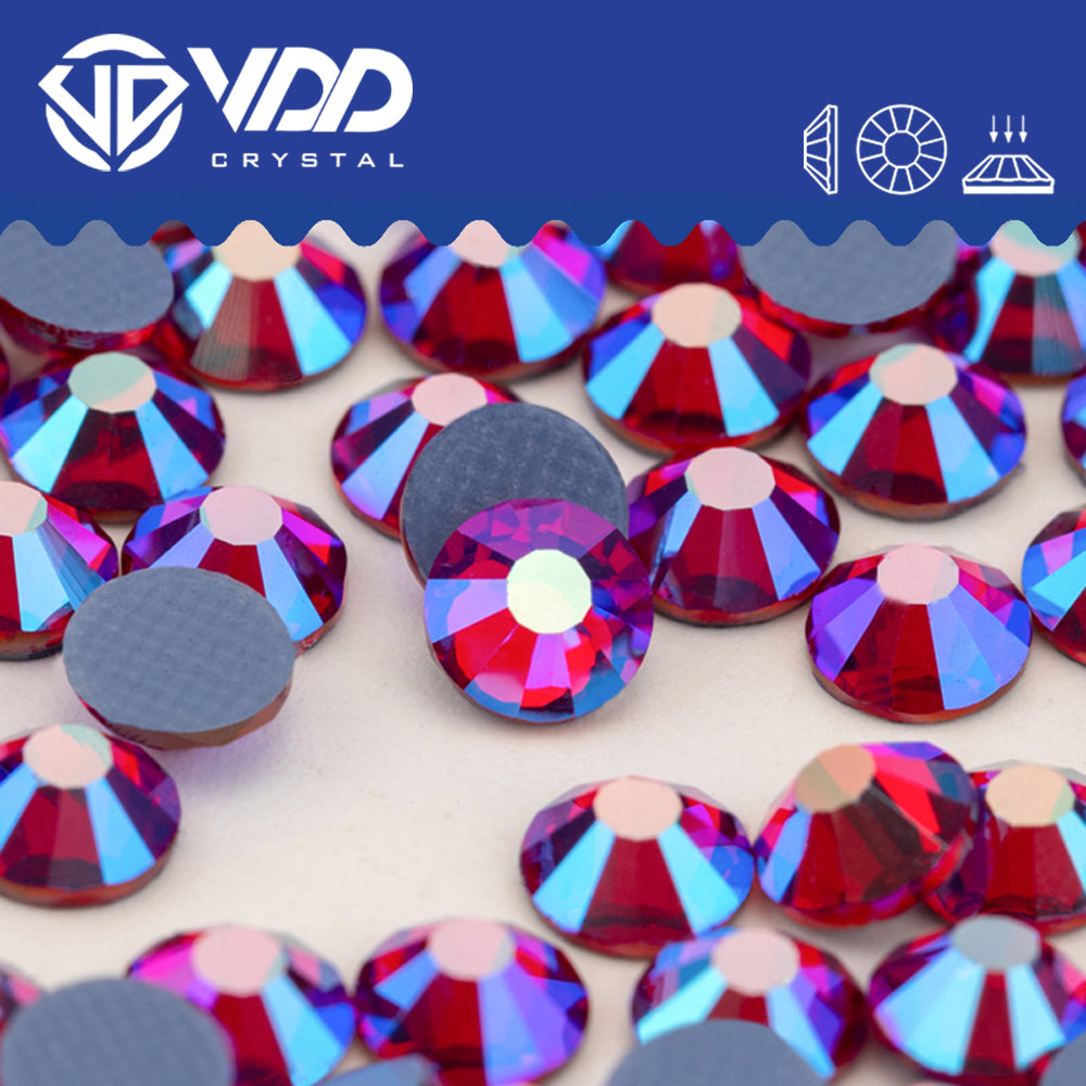 VDD 096 Garnet AB Hot-Fix Rhinestones High Quality Glass Crystal Flatback Strass Stones Hotfix-096