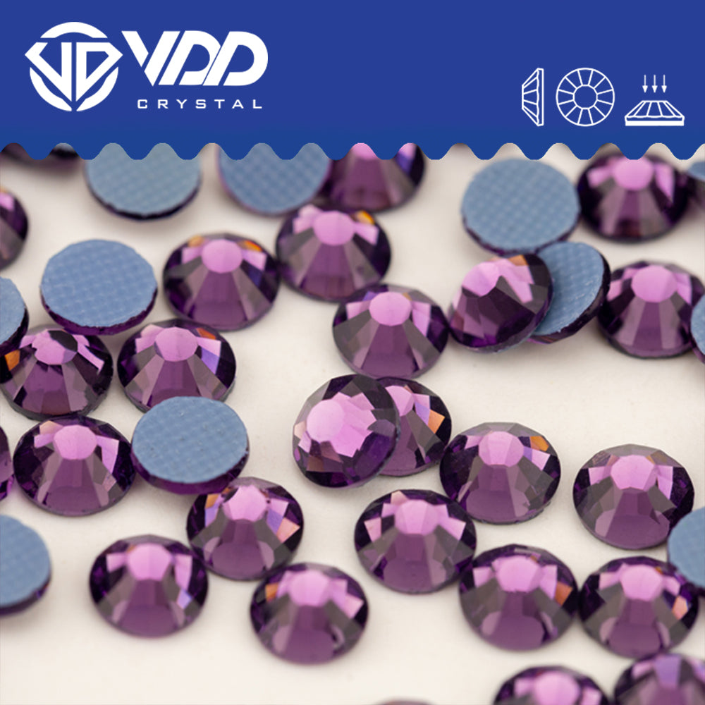 VDD 035 Tanzanite Hot-Fix Rhinestones High Quality Glass Crystal Flatback Strass Stones Hotfix-035