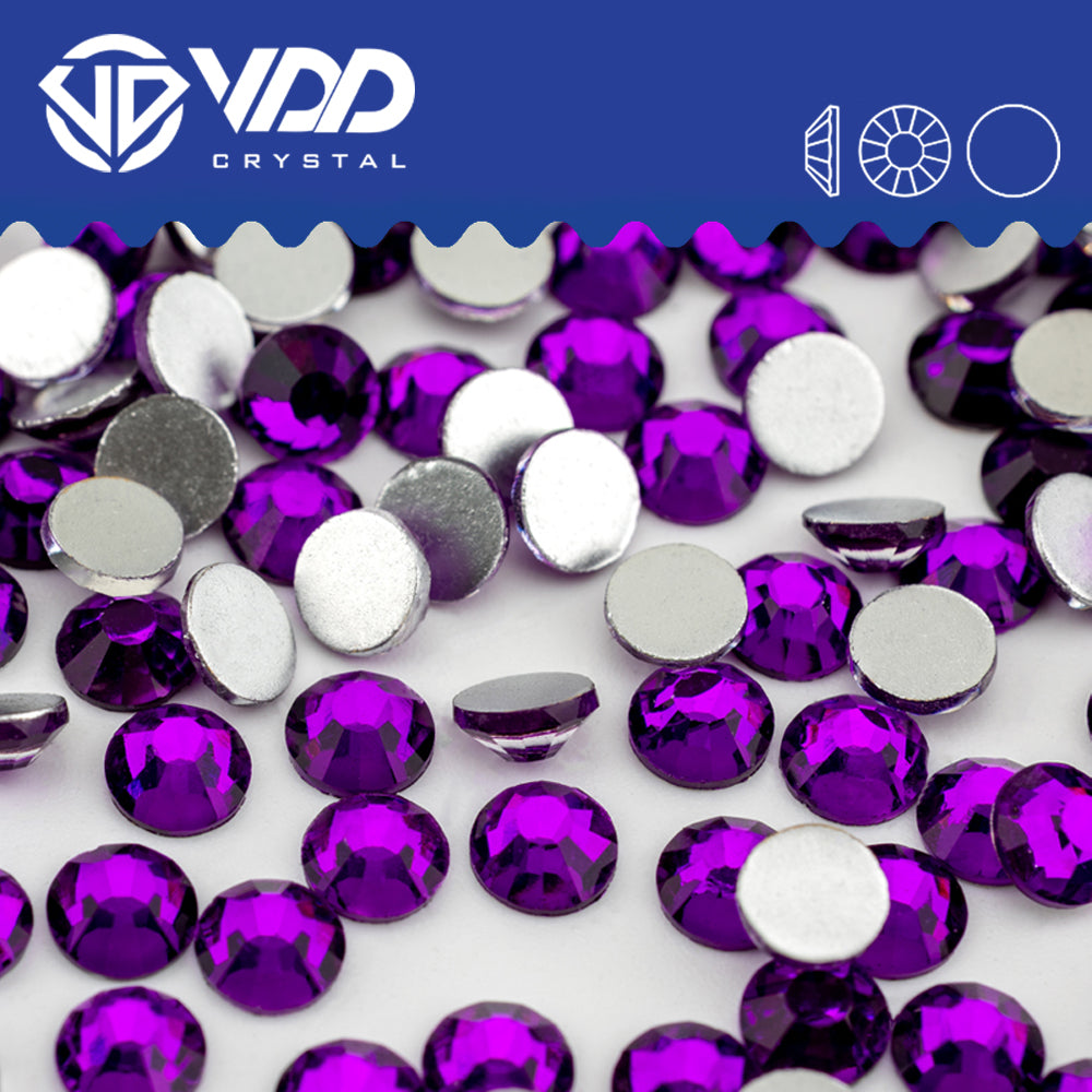 VDD 130 Grape Non-hotfix Rhinestones High Quality Glass Crystal Flatback Strass Stones YZ-130