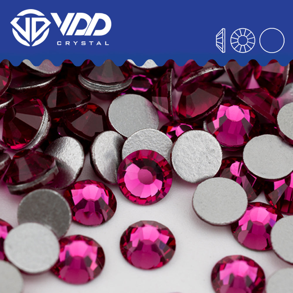 VDD 042 Fuchsia Non-hotfix Rhinestones High Quality Glass Crystal Flatback Strass Stones YZ-042
