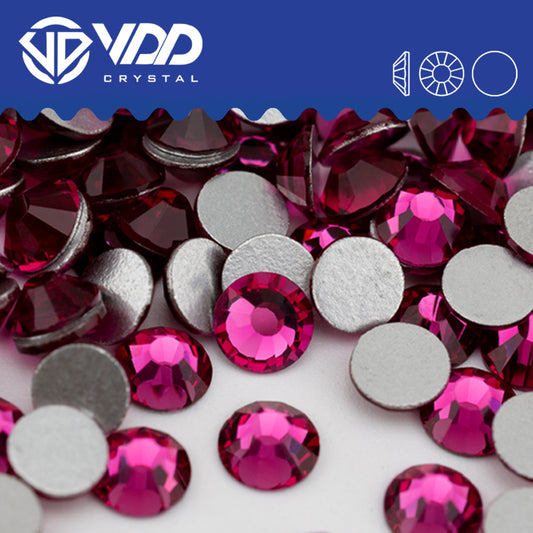 VDD 042 Fuchsia Non-hotfix Rhinestones High Quality Glass Crystal Flatback Strass Stones YZ-042