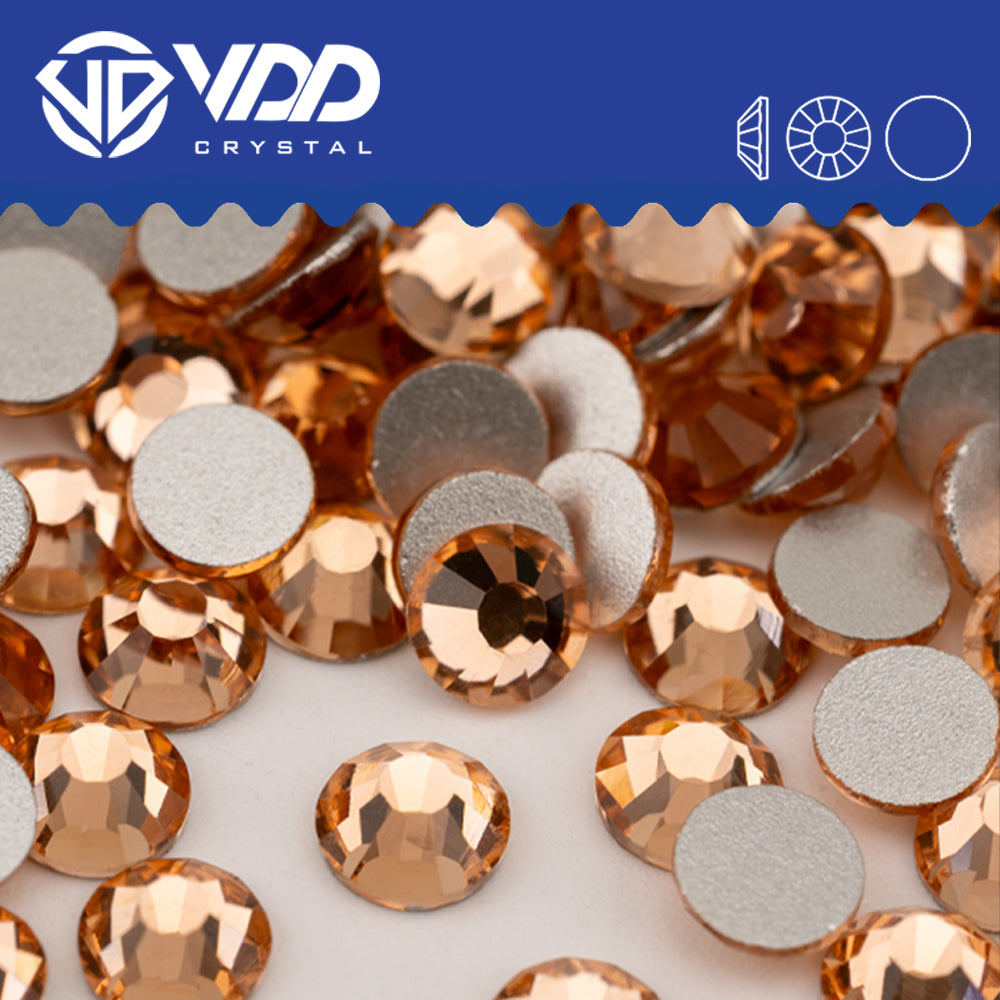 VDD 010 Light Peach Non-hotfix Rhinestones High Quality Glass Crystal Flatback Strass Stones YZ-010
